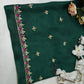 Zardozi and Cutdana Handwork Blouse on Silk Fabric (Unstitched) GREEN ##HB008