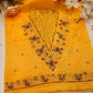 Magam Handwork Blouse on Silk Fabric (Unstitched) YELLOW ##HB009