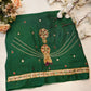 Maggam Handwork Blouse on Silk Fabric (unstitched) GREEN ##HB010