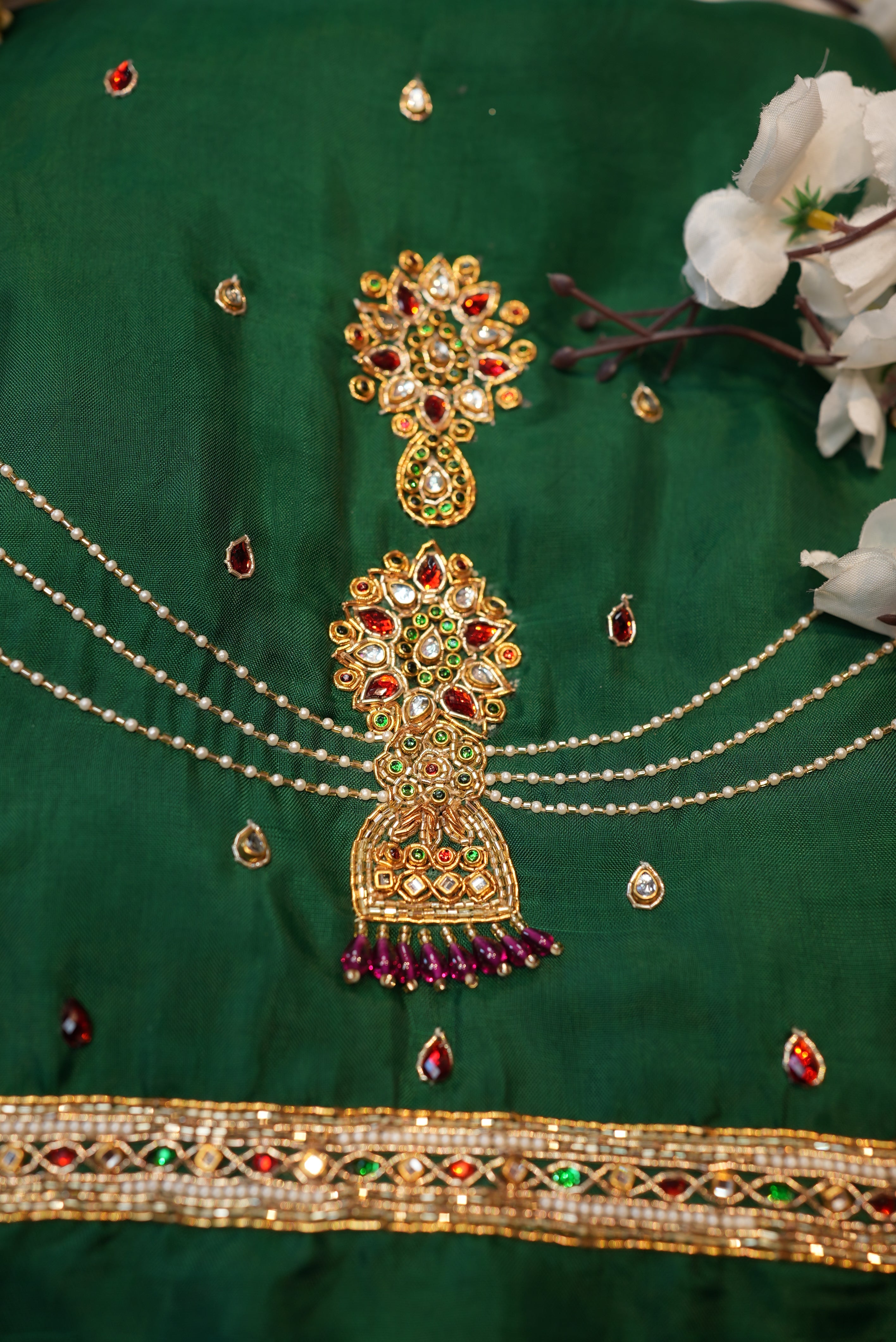 Maggam Handwork Blouse on Silk Fabric (unstitched)