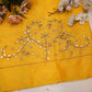 GOTA PATTI HANDWORK BLOUSE ON RAWSILK FABRIC (UNSTITCHED) YELLOW ##HB013