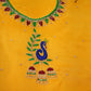 MAGGAM HANDWORK BLOUSE ON SILK FABRIC (UNSTITCHED) YELLOW ##HB014