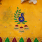 MAGGAM HANDWORK BLOUSE ON SILK FABRIC (UNSTITCHED) YELLOW ##HB014