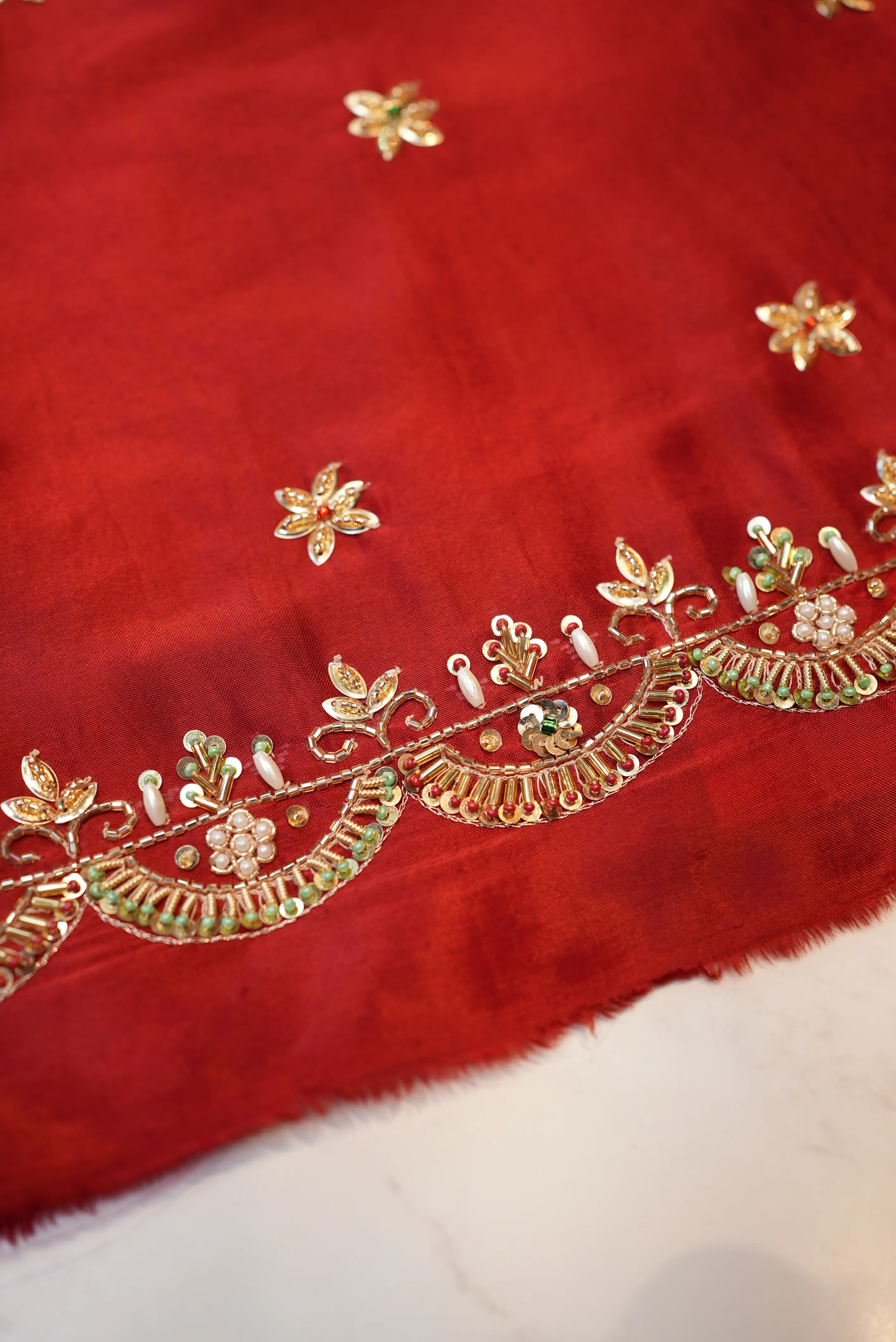 Zardozi Handwork Blouse on Silk Fabric (UNSTITCHED)