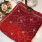 A Rajasthani Bandhani Saree Made of Georgette Fabric with Cutdana handwork ##SR025