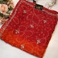 A Rajasthani Bandhani Saree Made of Georgette Fabric with Cutdana handwork ##SR025