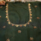 Kashb Gota Patti Handwork on Upada Silk Fabric (UNSTITCHED)GREEN ## HB018
