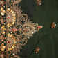 Kashb Gota Patti Handwork on Upada Silk Fabric (UNSTITCHED)GREEN ## HB018