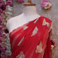 FIGURE PATTERN SAREE WITH SEQUENCE & CUTDANA WORK ON ROYAL GEORGETTE FABRIC (WITH BLOUSE)  ##SR610