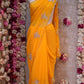 FIGURE PATTERN SAREE WITH SEQUENCE & CUTDANA WORK ON ROYAL GEORGETTE FABRIC (WITH BLOUSE)  ##SR610