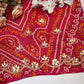 Viscose Georgette Fabric Gota Patti Handwork Blouse (Unstitched) RED ##HB019