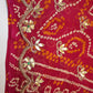 Viscose Georgette Fabric Gota Patti Handwork Blouse (Unstitched) RED ##HB019