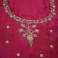 Zardozi & Cutdana Handwork on Upada Silk Fabric (UNSTITCHED) RANIPINK##HB020