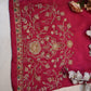 Zardozi & Cutdana Handwork on Upada Silk Fabric (UNSTITCHED) RANIPINK##HB020