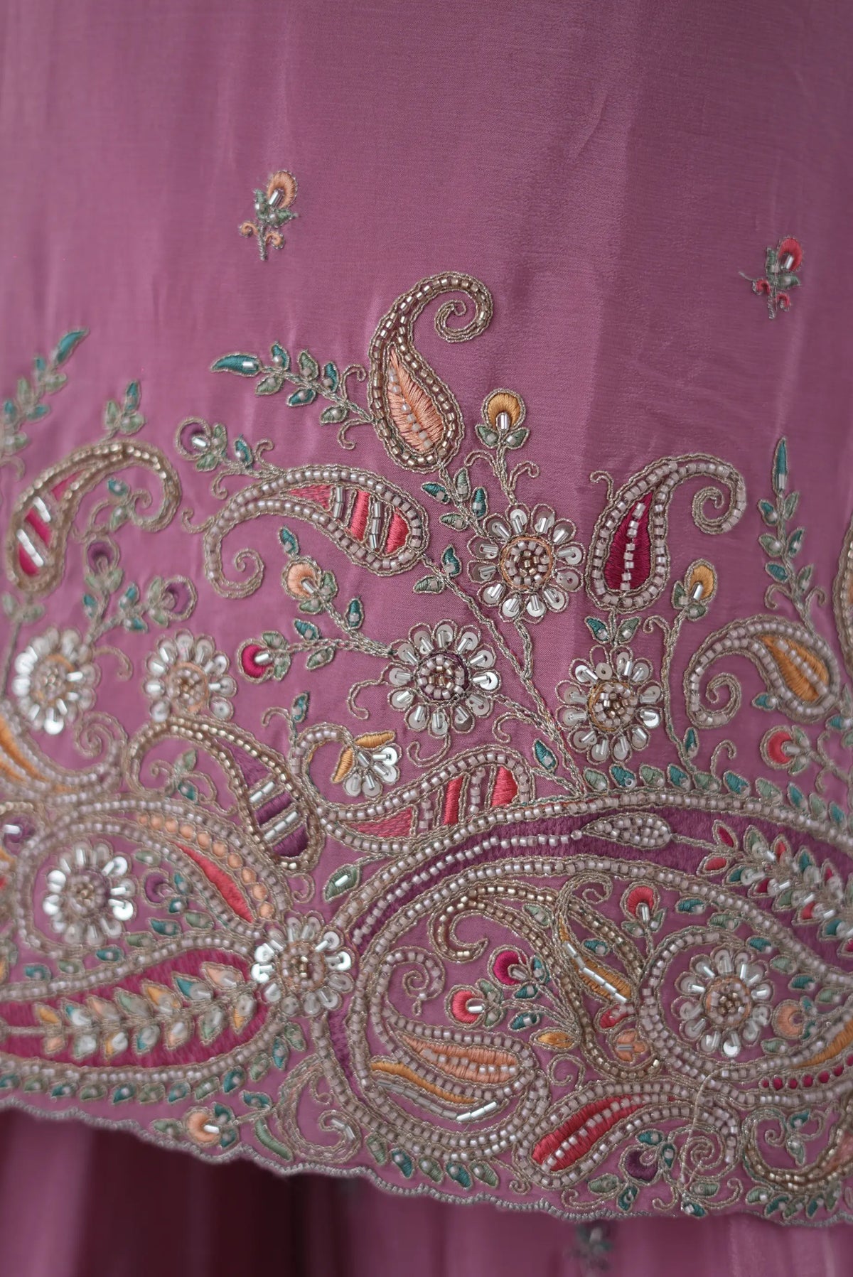 Pink Kurti Plazo Set with Heavy Embroidery & Embellished Dupatta