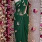 FIGURE PATTERN SAREE WITH SEQUENCE & CUTDANA WORK ON ROYAL GEORGETTE FABRIC (WITH BLOUSE)  ##SR610