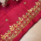 Gota Patti & Cutdana Handwork on Upada Silk with Bead Detailing (Unstittched) RANI PINK ##HB021