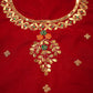Pure Gota Patti with Seqence & Zardozi Handwork on Velvet fabric (unstitched)RED ##HB022