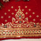 Pure Gota Patti with Seqence & Zardozi Handwork on Velvet fabric (unstitched)RED ##HB022