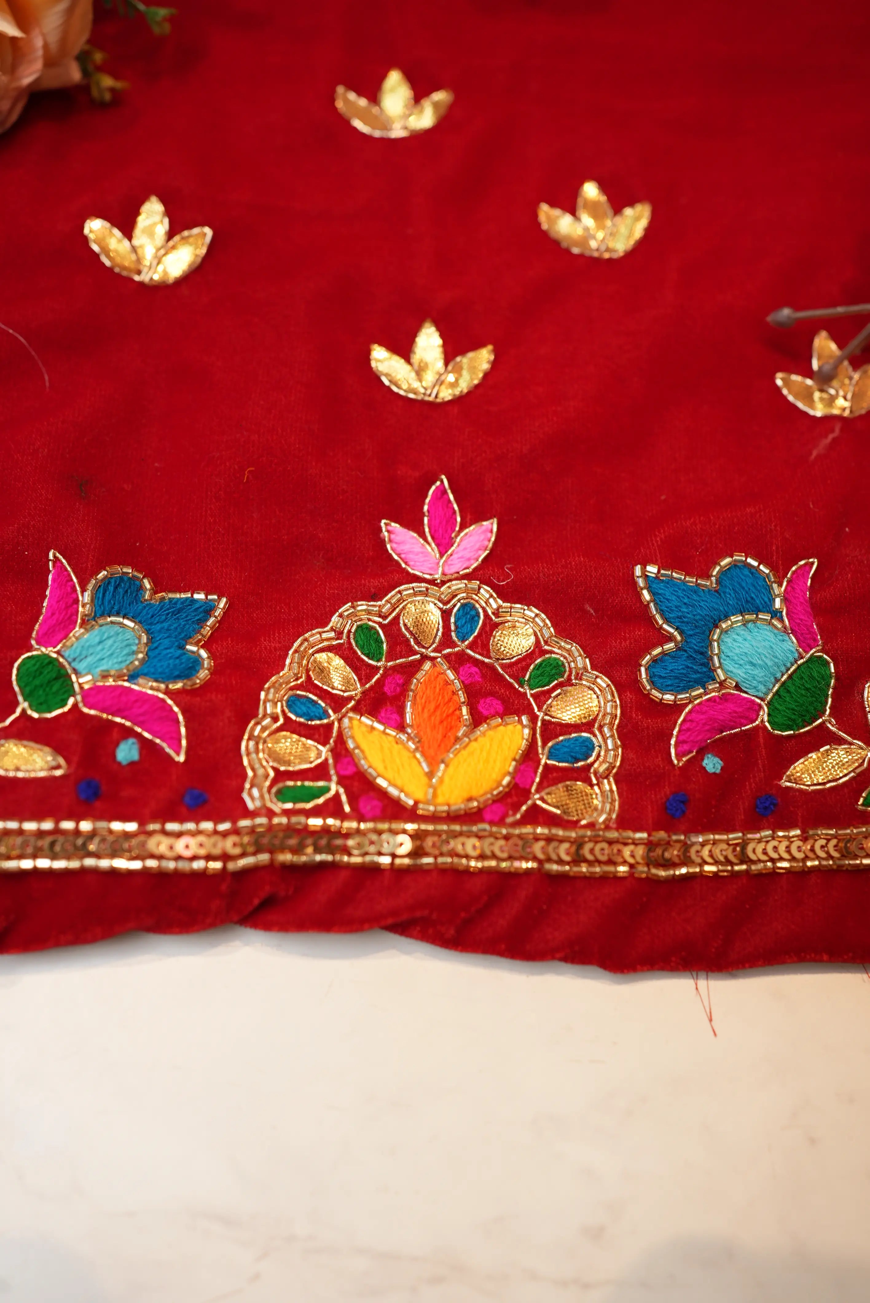 Gota Patti Handwork Blouse with Zardosi & Cutdana (UNSTITCHED)