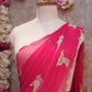 FIGURE PATTERN SAREE WITH SEQUENCE & CUTDANA WORK ON ROYAL GEORGETTE FABRIC (WITH BLOUSE)  ##SR610