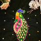 Peacock Design Heavy Zardosi Work on Velvet Fabric (UNSTITCHED) ##HB024