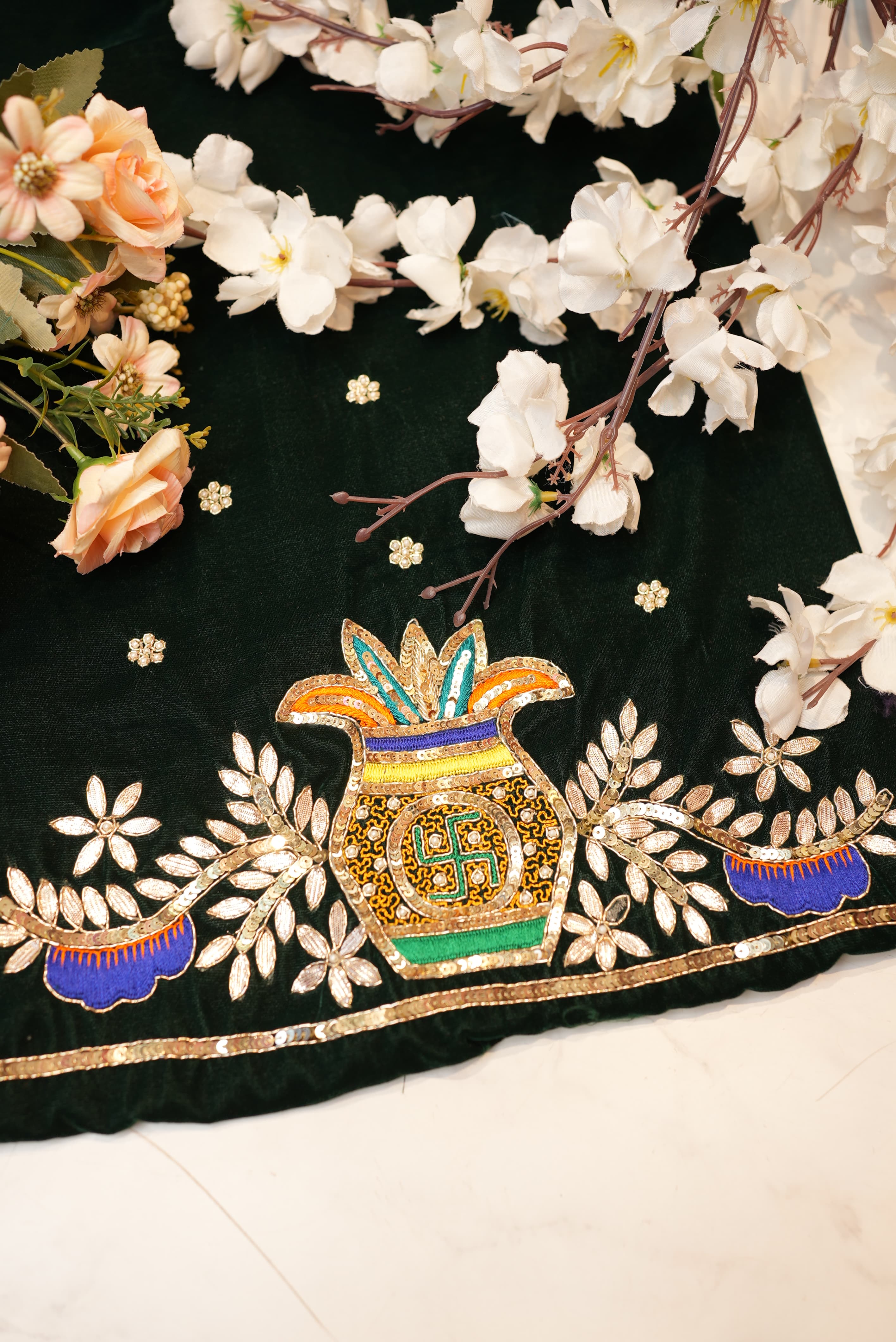 Kalash Gota Patti Handwork Velvet Blouse (UNSTITCHED)