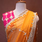 CHIFFON FABRIC SAREE WITH JAAL PATTERN AND GOTA PATTI WORK (WITH AANGI BLOUSE) ##SR628