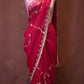 CHIFFON FABRIC SAREE WITH JAAL PATTERN AND GOTA PATTI WORK (WITH AANGI BLOUSE) ##SR628