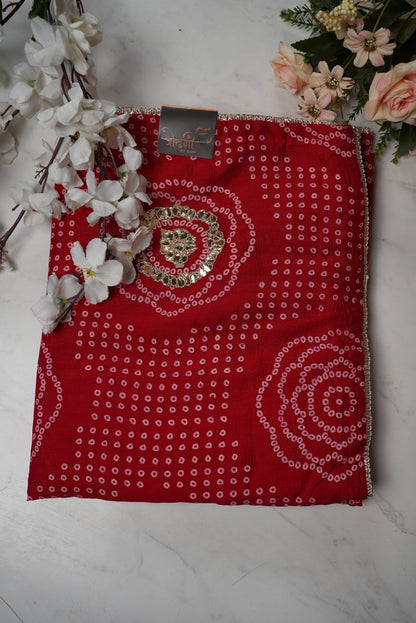 RAJASTHANI BANDHANI SAREE WITH GOTAPATTI WORK ##SR028