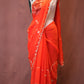CHIFFON FABRIC SAREE WITH JAAL PATTERN AND GOTA PATTI WORK (WITH AANGI BLOUSE) ##SR628
