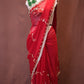 CHIFFON FABRIC SAREE WITH JAAL PATTERN AND GOTA PATTI WORK (WITH AANGI BLOUSE) ##SR628