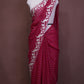PITA DORI, CUT WORK SAREE WIT ZARI LINES ON GEORGETTE FABRIC (WIT BLOUSE) ##SR600