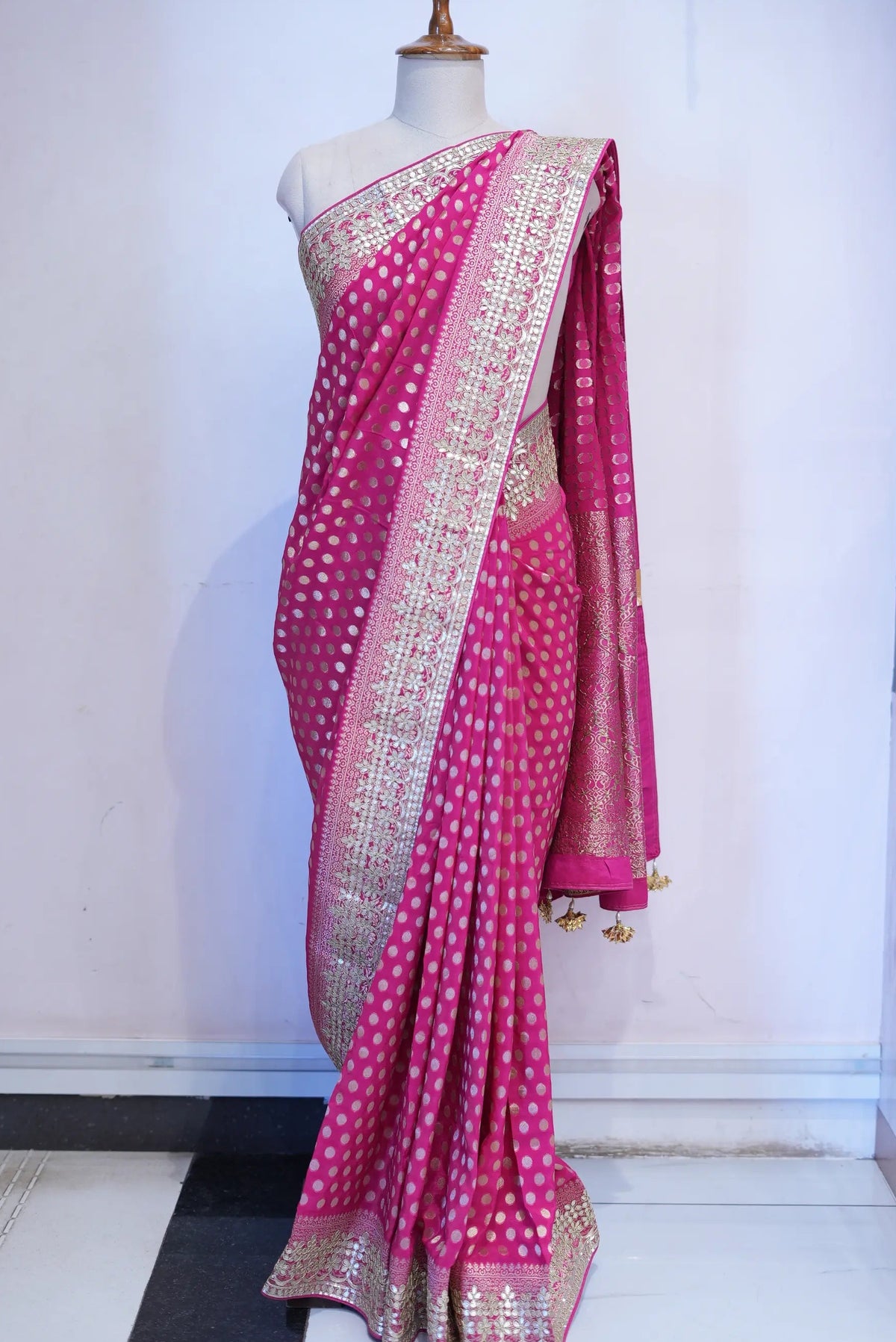 Royal Pink Banarasi Style Saree