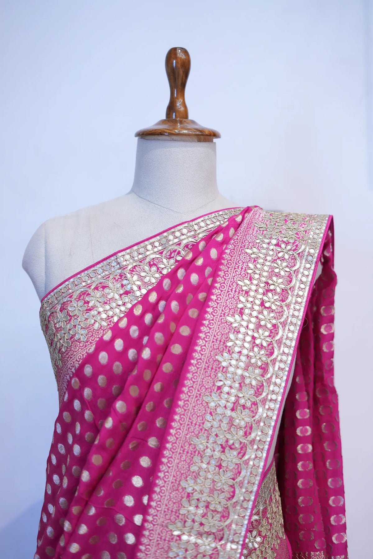 Royal Pink Banarasi Style Saree