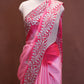ROYAL CREPE FABRIC SAREE IN DOUBLE TONE WITH BUTI AND AARI WORK BORDER  (WITH AARI WORK BLOUSE ) ##SR611