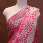 ROYAL CREPE FABRIC SAREE IN DOUBLE TONE WITH BUTI AND AARI WORK BORDER  (WITH AARI WORK BLOUSE ) ##SR611