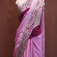 ROYAL CREPE FABRIC SAREE IN DOUBLE TONE WITH BUTI AND AARI WORK BORDER  (WITH AARI WORK BLOUSE ) ##SR611
