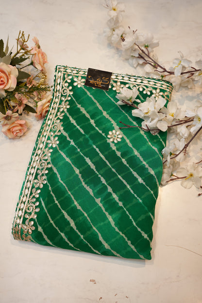 LEHRIYA SAREE WITH GOTAPATTI WORK ON GEORGETTE FABRIC   ##SR048