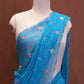 ROYAL GEORGETTE FABRIC SAREE WITH SMALL BUTI DESIGN AND CUT WORK BORDER (WITH RUNNIG BLOUSE) ##SR616