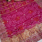 GHATCHOLA PURE GAZZI SILK FABRIC BANDHANI SAREE WITH HANDWORK (WITH BLOUSE) ##SR009
