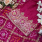GHATCHOLA PURE GAZZI SILK FABRIC BANDHANI SAREE WITH HANDWORK (WITH BLOUSE) ##SR009