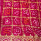GHATCHOLA PURE GAZZI SILK FABRIC BANDHANI SAREE WITH HANDWORK (WITH BLOUSE) ##SR009