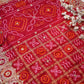 GHATCHOLA PURE GAZZI SILK FABRIC BANDHANI SAREE WITH HANDWORK (WITH BLOUSE) ##SR009