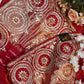 GHATCHOLA PURE GAZZI SILK FABRIC BANDHANI SAREE WITH HANDWORK (WITH BLOUSE) ##SR009