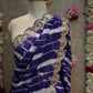 DARK PURPLE ZERO GOTAPATTI WORK SAREE WITH CUT WORK  BORDER (WITH BLOUSE) ##SR0351