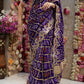 PURE GAZZI SAREE WITH HEAVY GOTA PATI HANDWORK (WITH BLOUSE)  (PURPLE) ##SR066