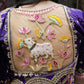 HANDWORK PICHWAI DESIGN GAZZI SILK BLOUSE (PURPLE) ##HB029