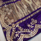 PURE GAZZI SAREE WITH HEAVY GOTA PATI HANDWORK (WITH BLOUSE)  (PURPLE) ##SR066