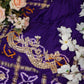 PURE GAZZI SAREE WITH HEAVY GOTA PATI HANDWORK (WITH BLOUSE)  (PURPLE) ##SR066